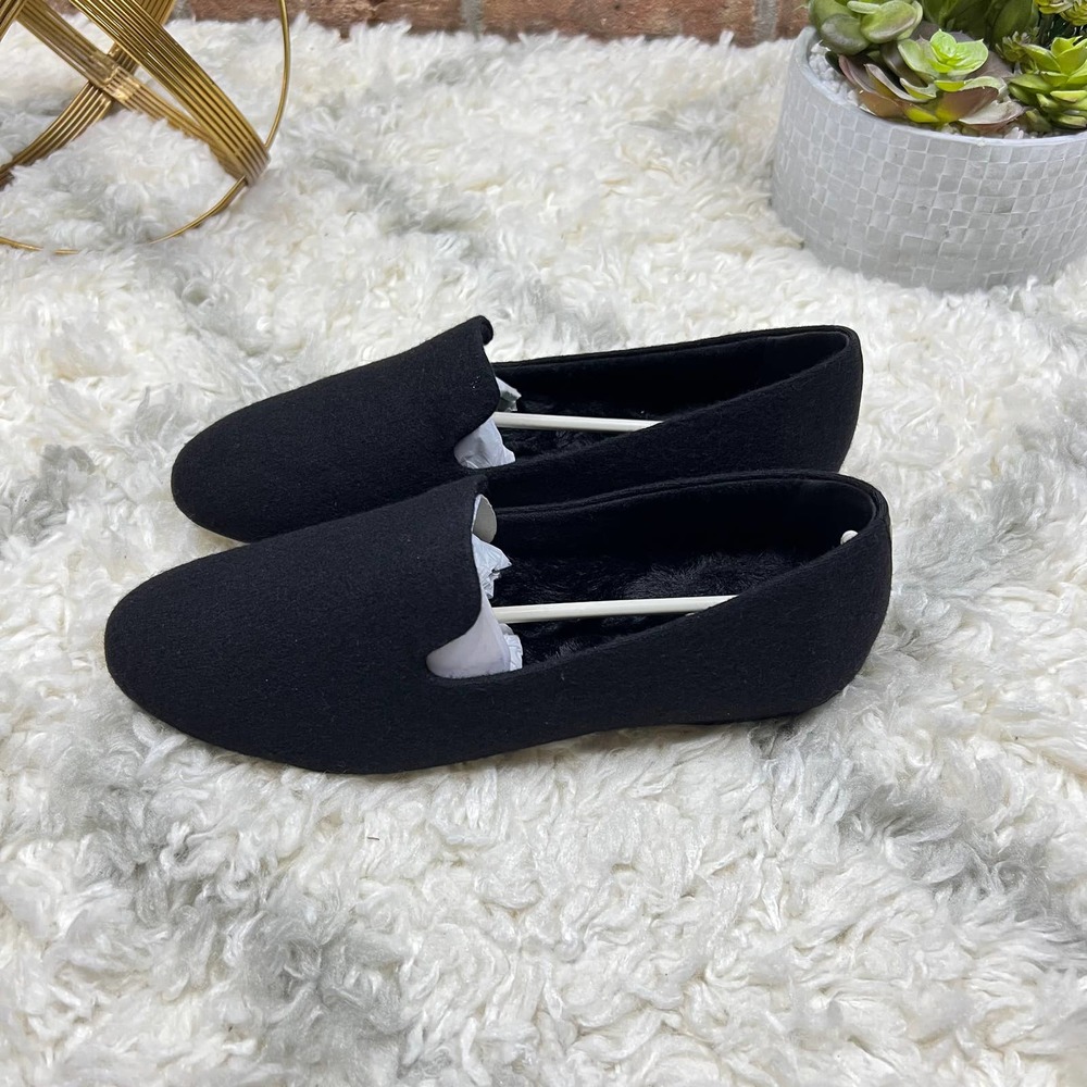 Birdies The Starling Black Faux Fur Size 9.5 NEW